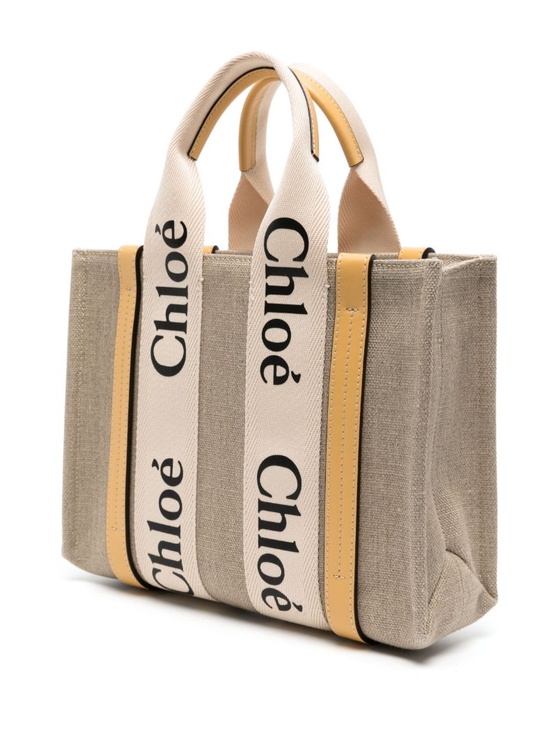 Beige Woody Small  Tote Bag