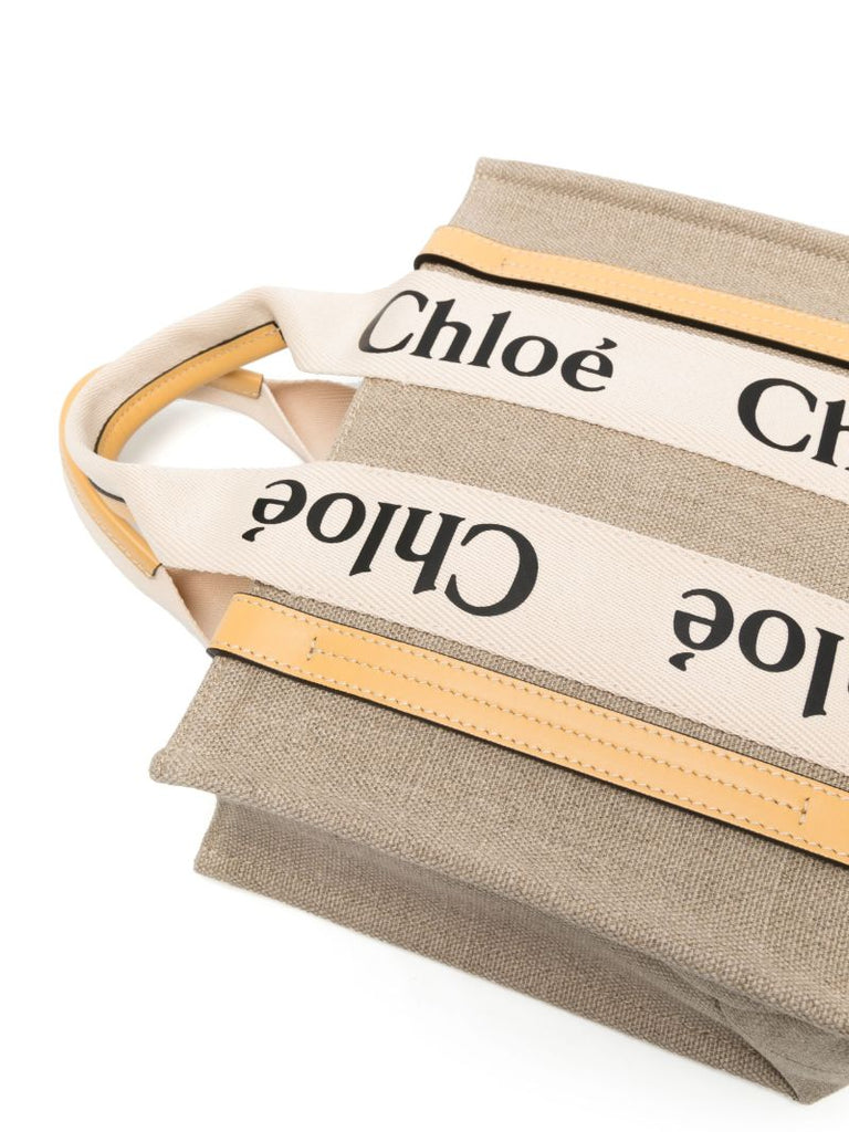 Beige Woody Small  Tote Bag