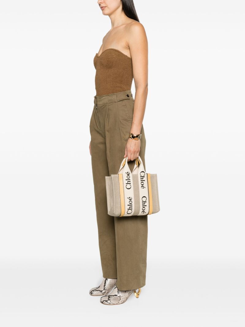 Beige Woody Small  Tote Bag