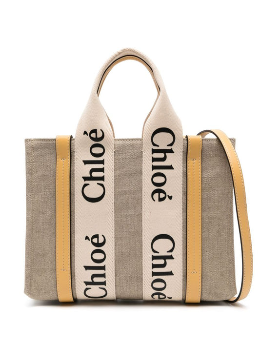 Beige Woody Small  Tote Bag