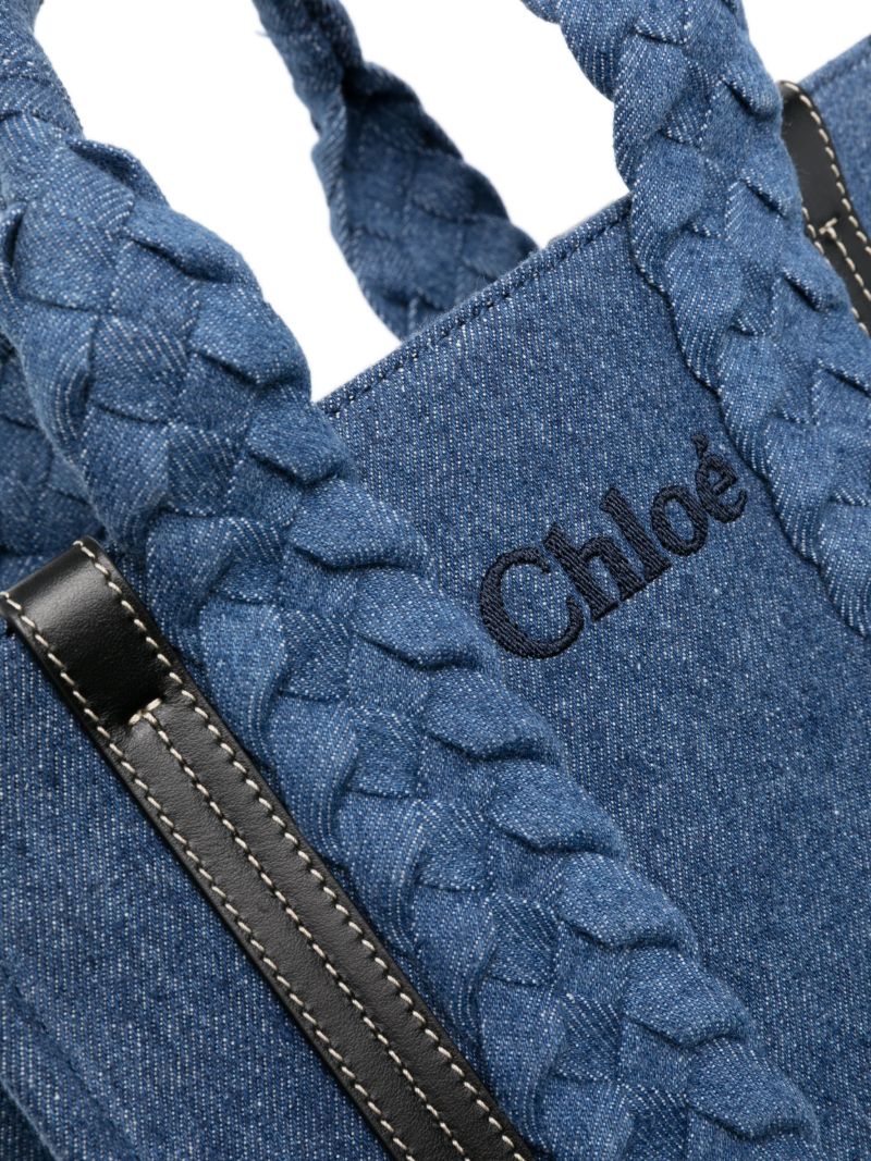 Blue Woody Small Denim Tote Bag