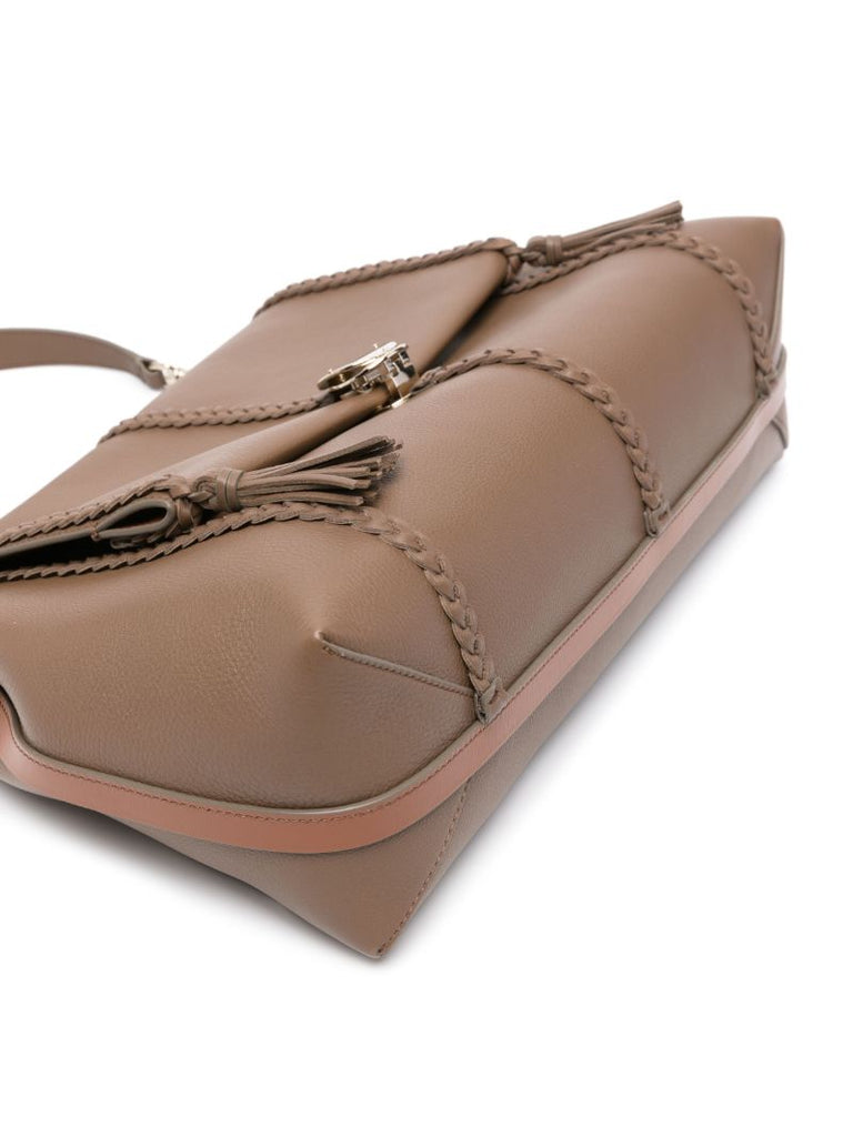 Brown Penelope Large Leather Shoulder Bag