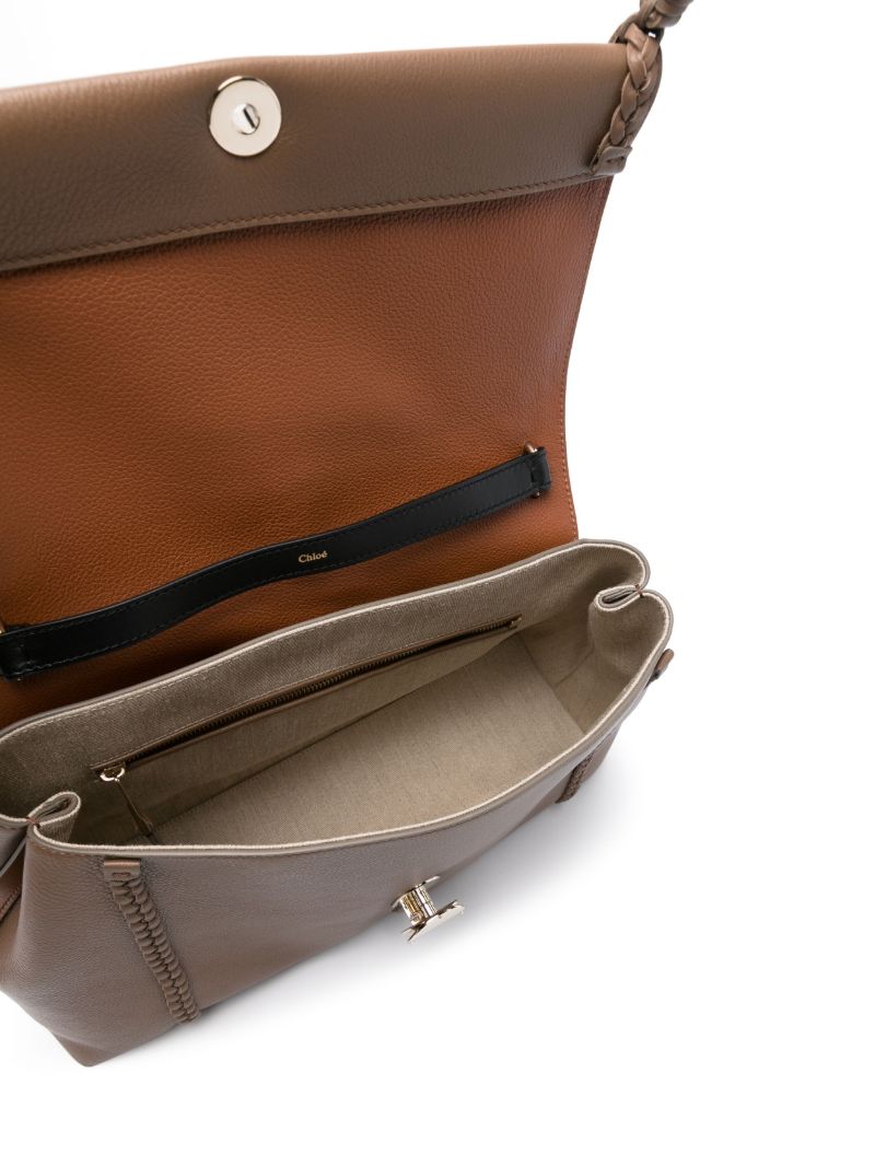 Brown Penelope Large Leather Shoulder Bag