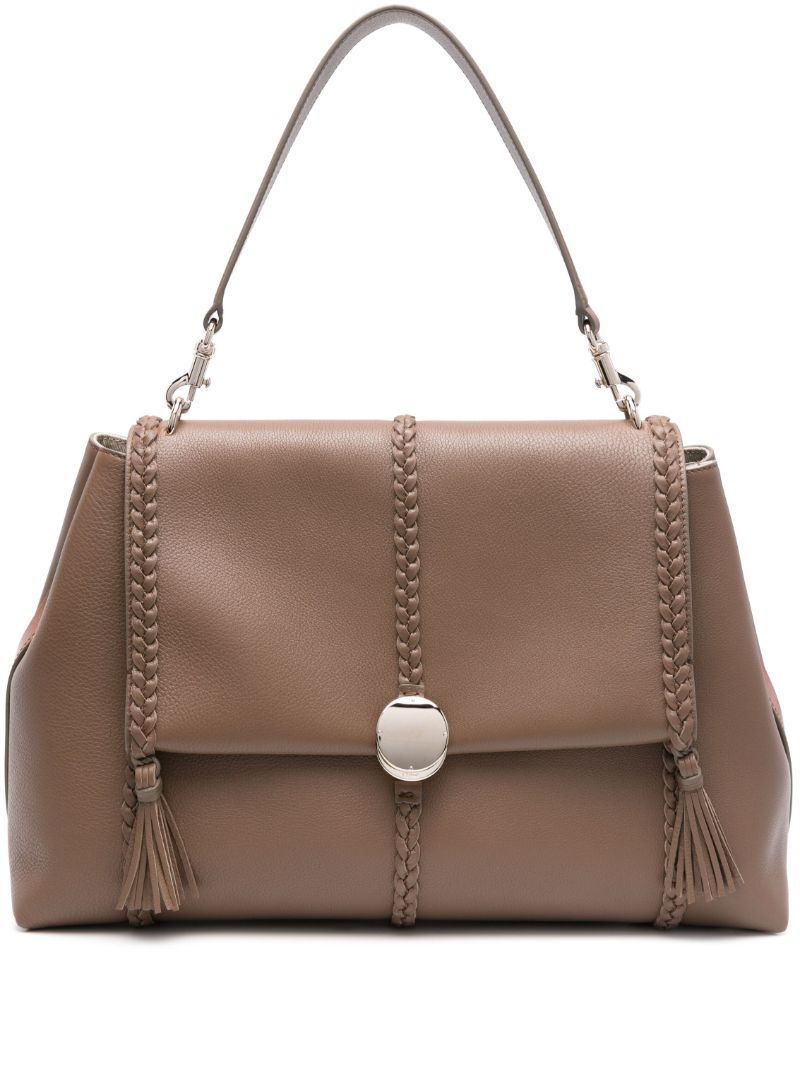 Brown Penelope Large Leather Shoulder Bag