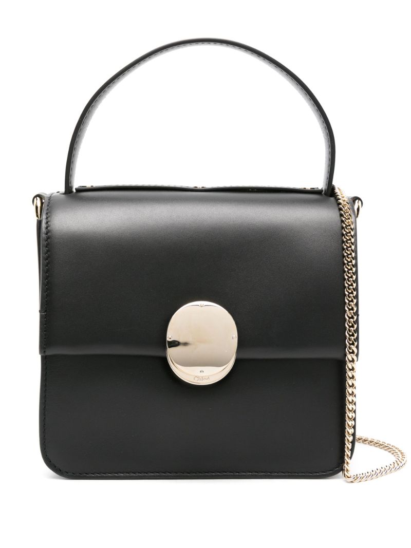 Black Penelope Small Leather Top Handle Bag