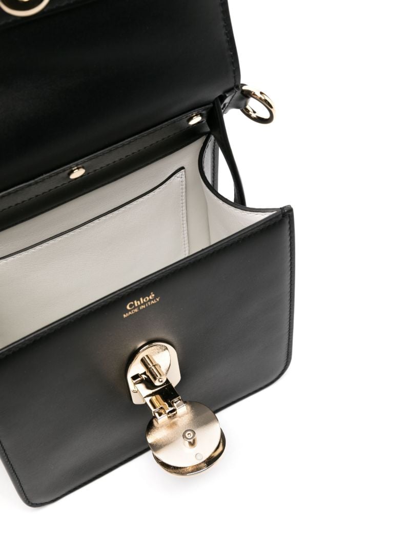 Black Penelope Small Leather Top Handle Bag