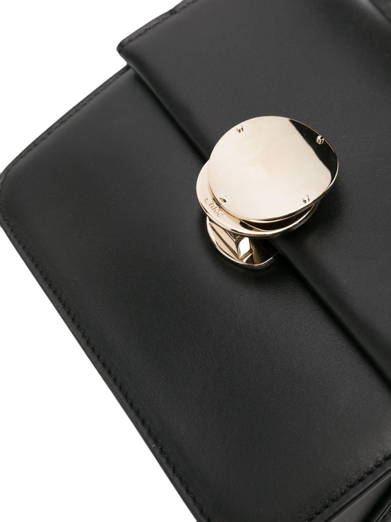 Black Penelope Small Leather Top Handle Bag