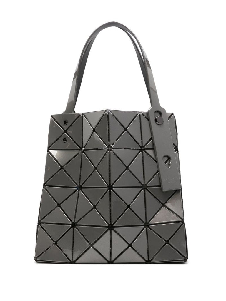 Grey Carat Geometric Panelled Tote Bag