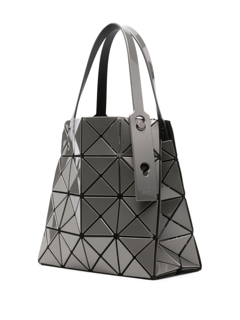 Grey Carat Geometric Panelled Tote Bag