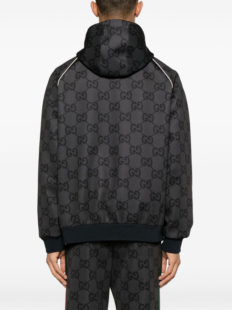 Grey Jumbo Gg Hooded Jacket