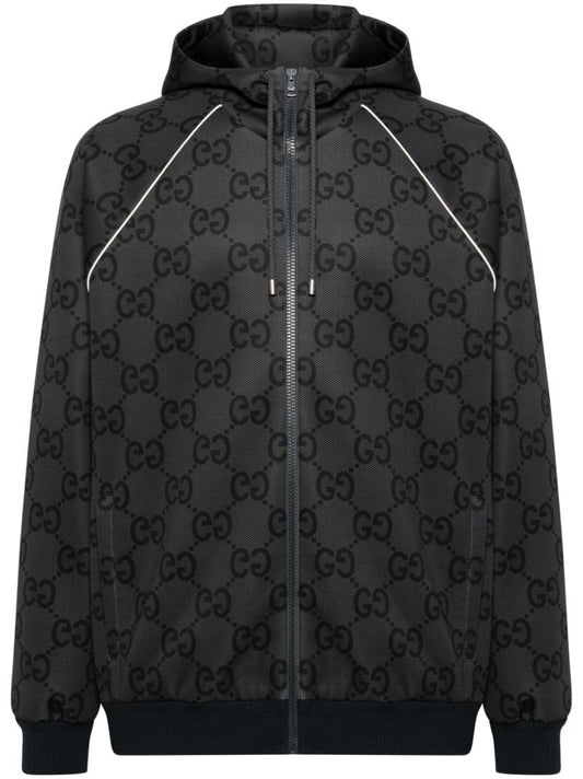 Grey Jumbo Gg Hooded Jacket