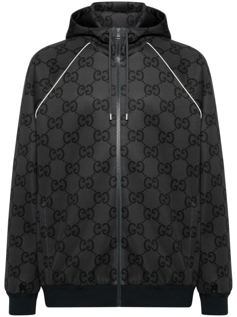 Grey Jumbo Gg Hooded Jacket