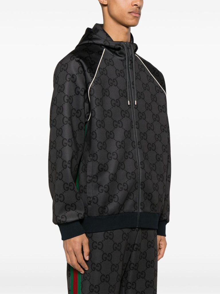 Grey Jumbo Gg Hooded Jacket