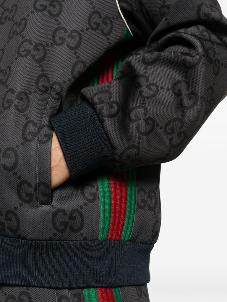 Grey Jumbo Gg Hooded Jacket