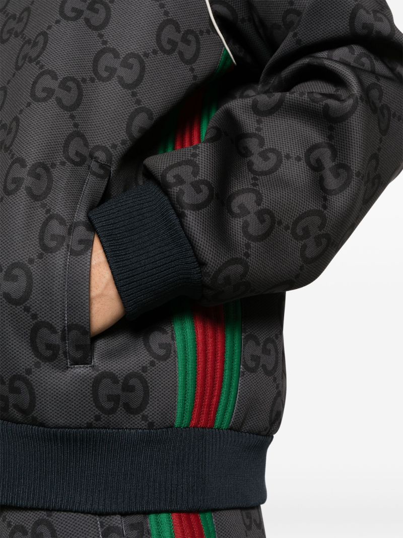 Grey Jumbo Gg Hooded Jacket
