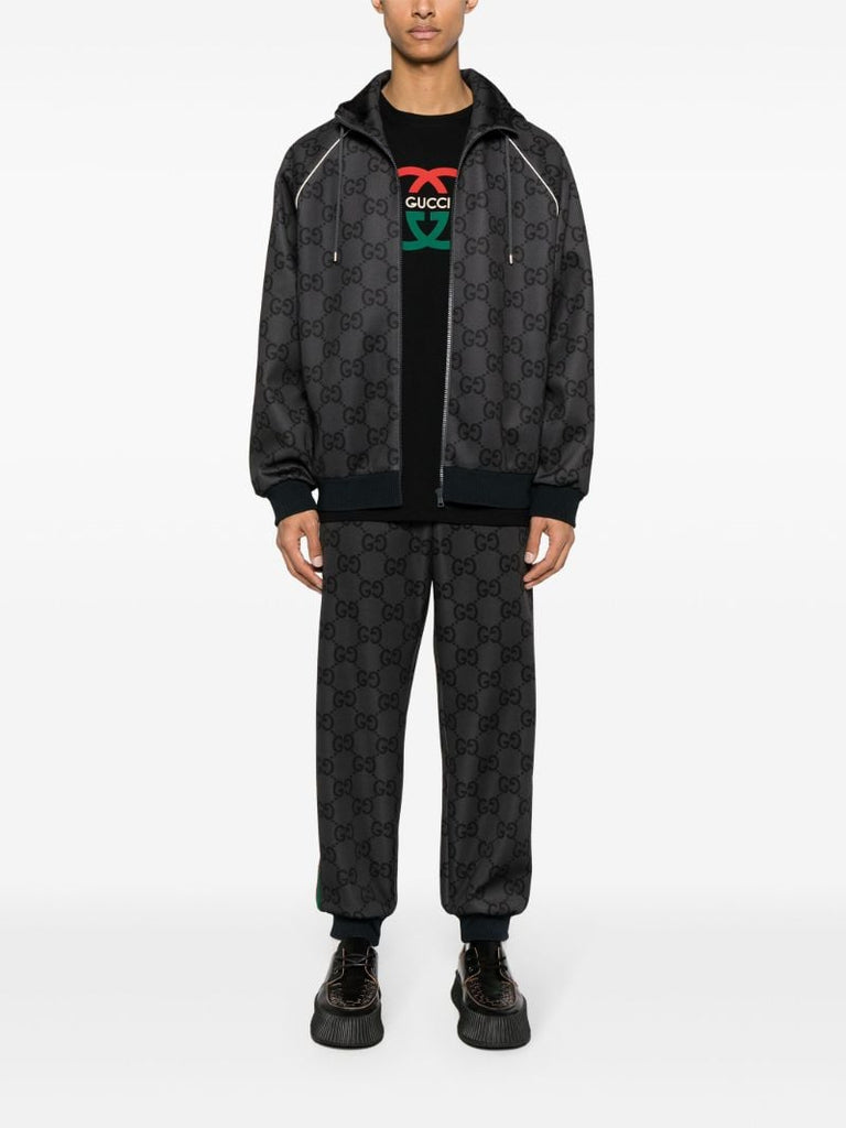 Grey Jumbo Gg Hooded Jacket
