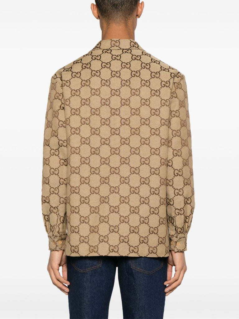 Neutral Maxi Gg Canvas Shirt