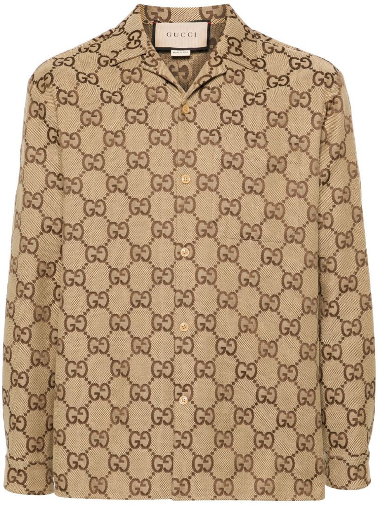 Neutral Maxi Gg Canvas Shirt