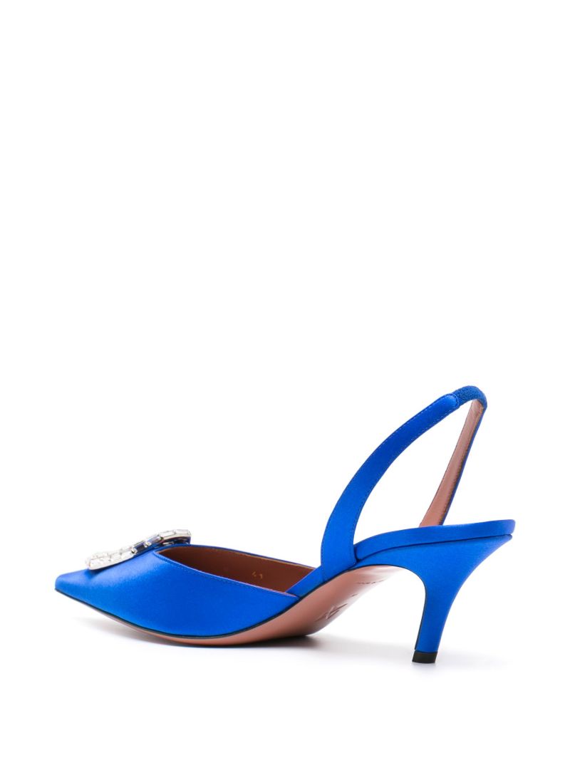 Blue Camelia 60 Crystal Slingback Pumps