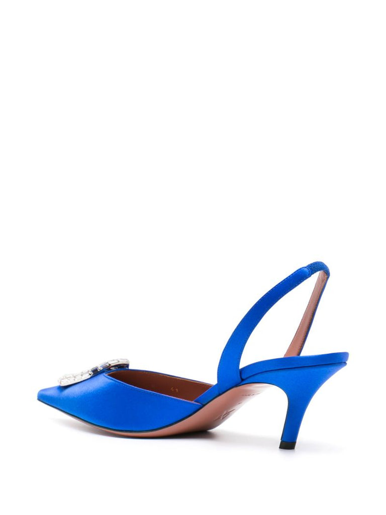 Blue Camelia 60 Crystal Slingback Pumps