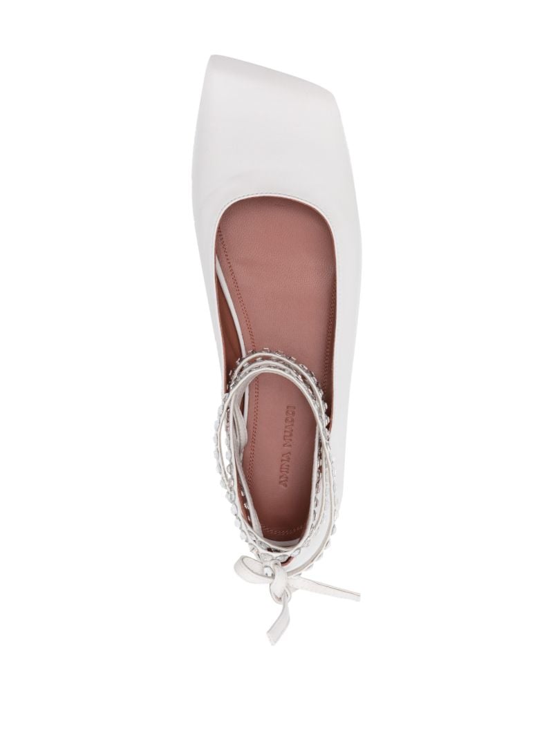 White Ane Crystal Ballet Pumps