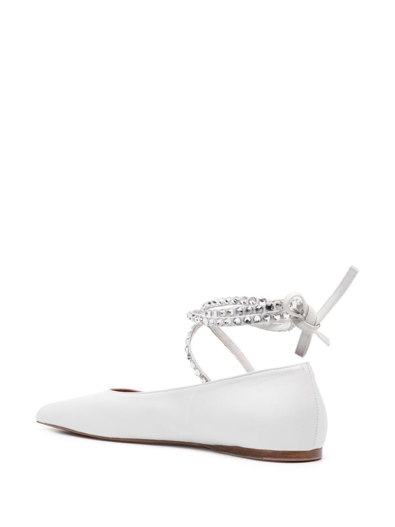 White Ane Crystal Ballet Pumps