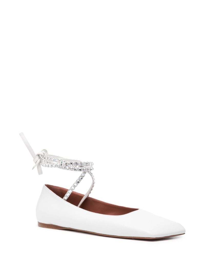 White Ane Crystal Ballet Pumps