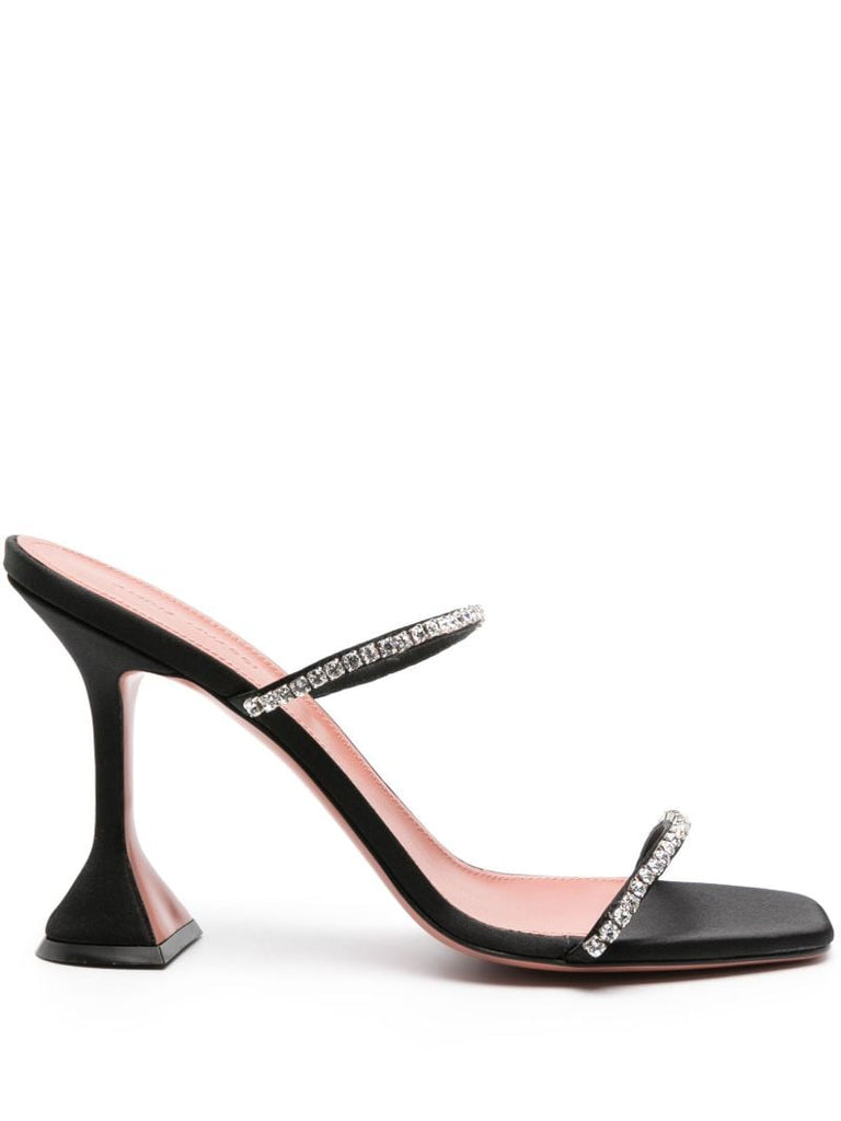 Black Gilda 95 Crystal Sandals