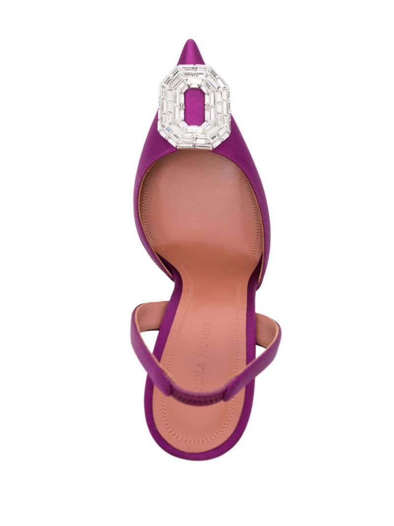 Purple Camelia 105 Crystal Slingback Pumps