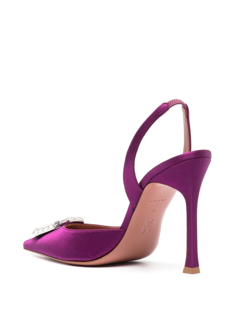 Purple Camelia 105 Crystal Slingback Pumps