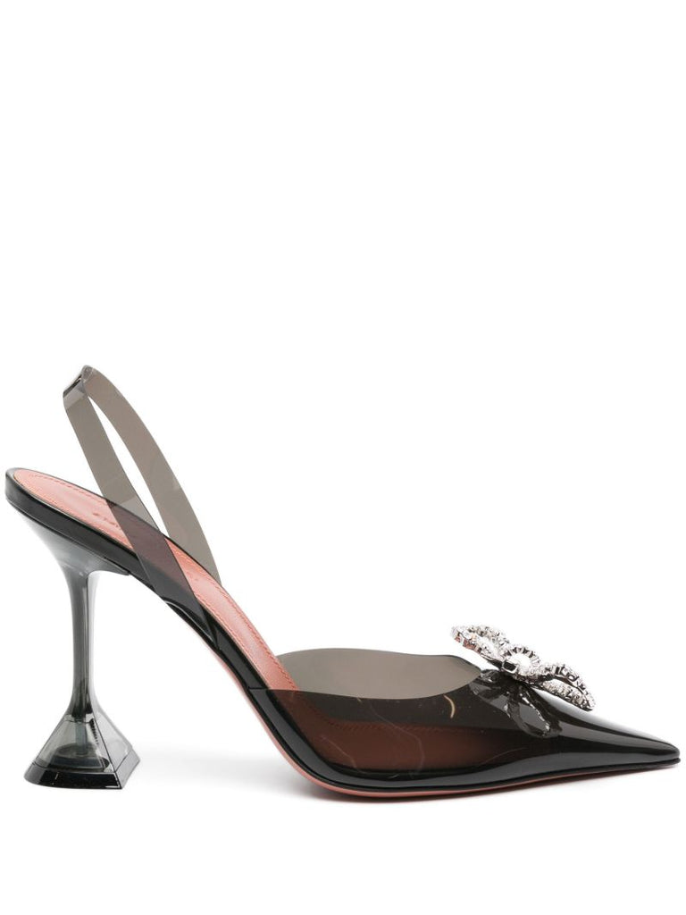 Black Rosie 95 Crystal Singback Pumps