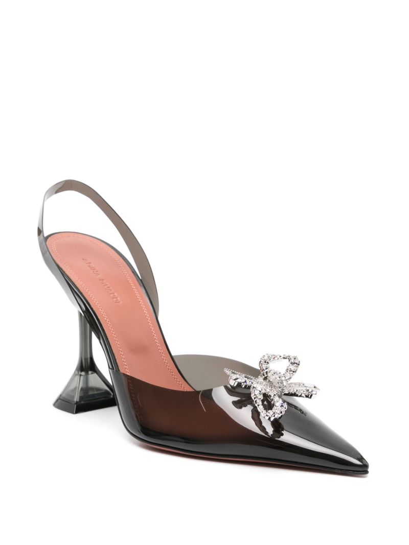 Black Rosie 95 Crystal Singback Pumps
