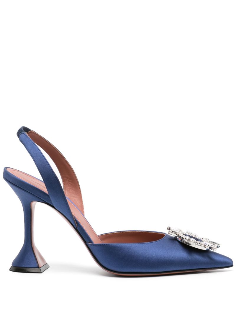 Blue Begum 95 Crystal Slingback Pumps