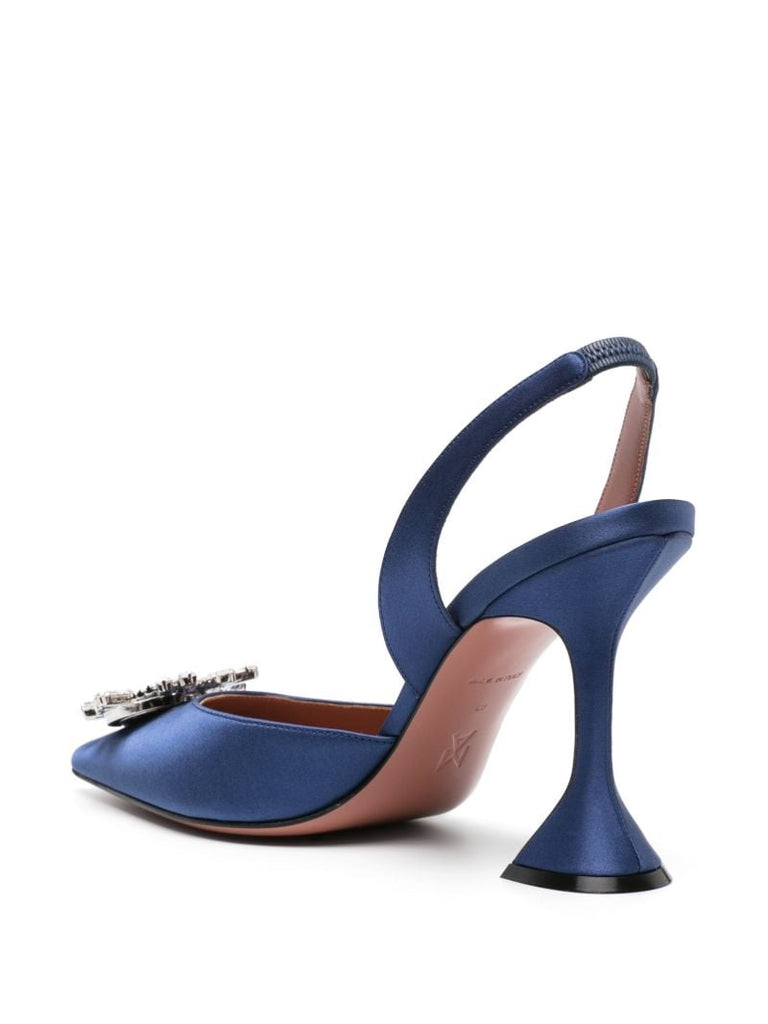 Blue Begum 95 Crystal Slingback Pumps