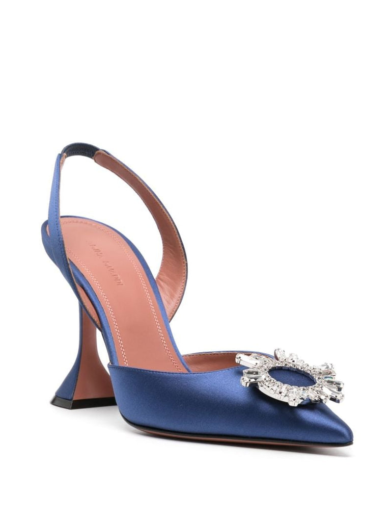 Blue Begum 95 Crystal Slingback Pumps