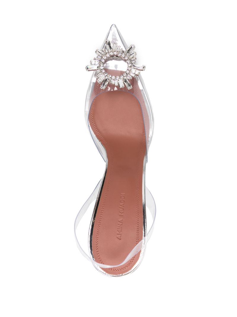 Silver Begum 95 Crystal Slingback Pumps