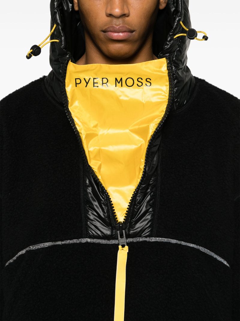 X Pyer Moss Black Cg Disc Anorak 001 Hooded Jacket