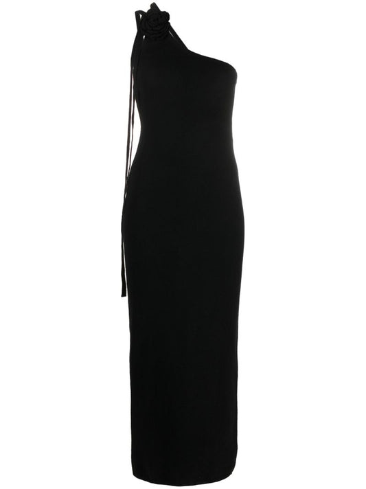 Black Llaria Floral-appliquÃ_x0083_Â© Dress