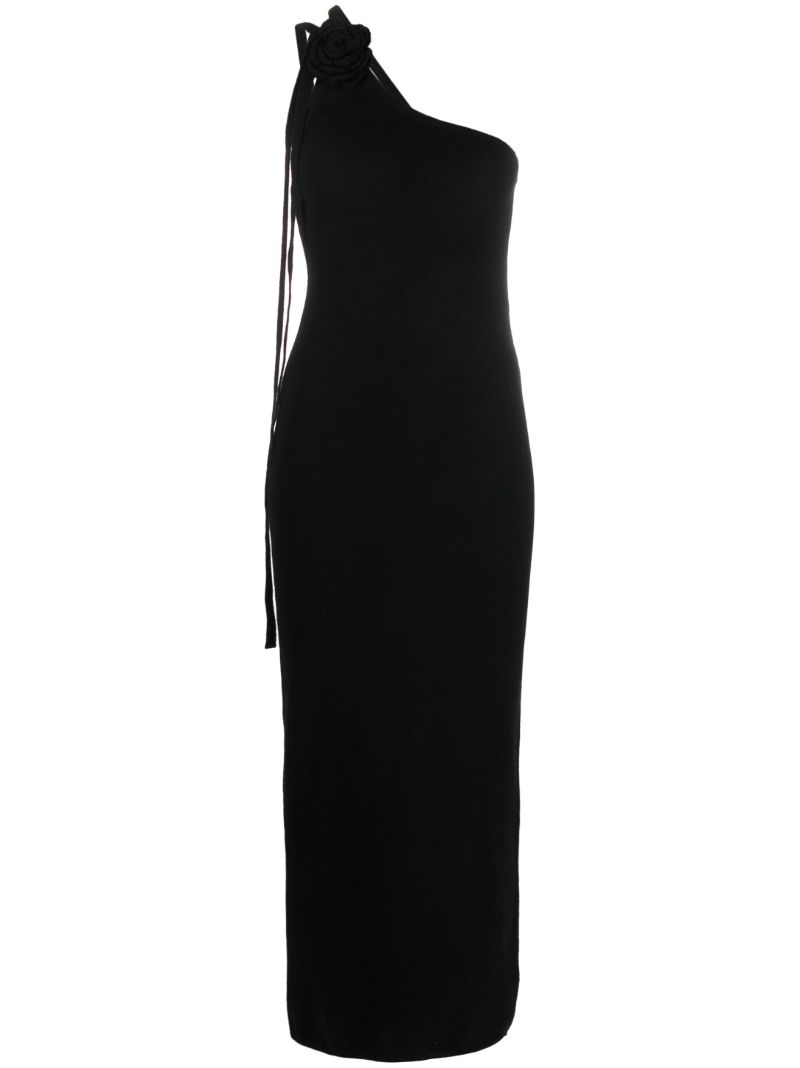 Black Llaria Floral-appliquÃ_x0083_Â© Dress