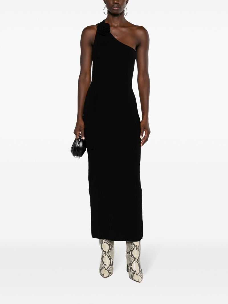 Black Llaria Floral-appliquÃ_x0083_Â© Dress