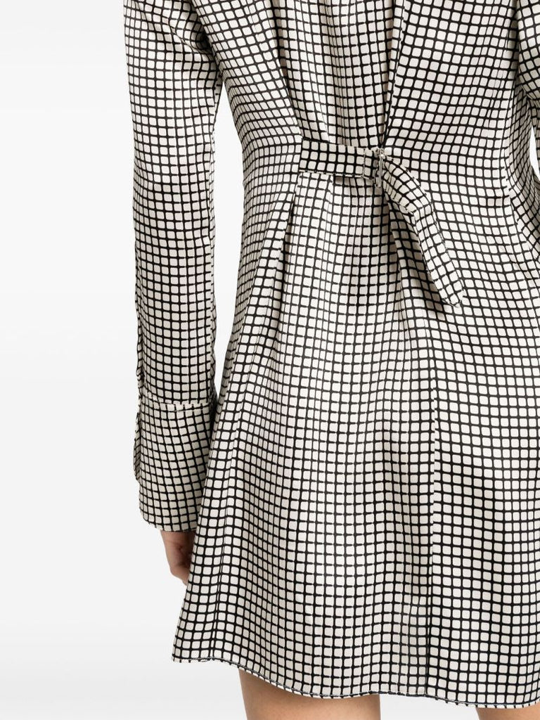 White Taylin Silk Shirt Dress
