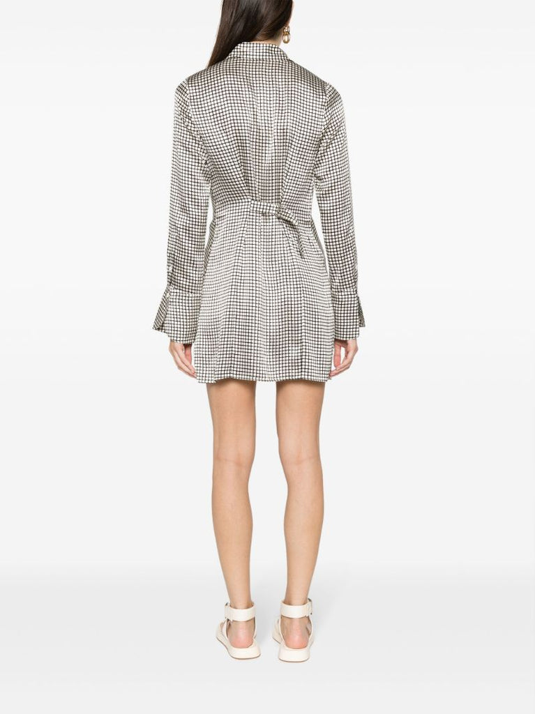 White Taylin Silk Shirt Dress