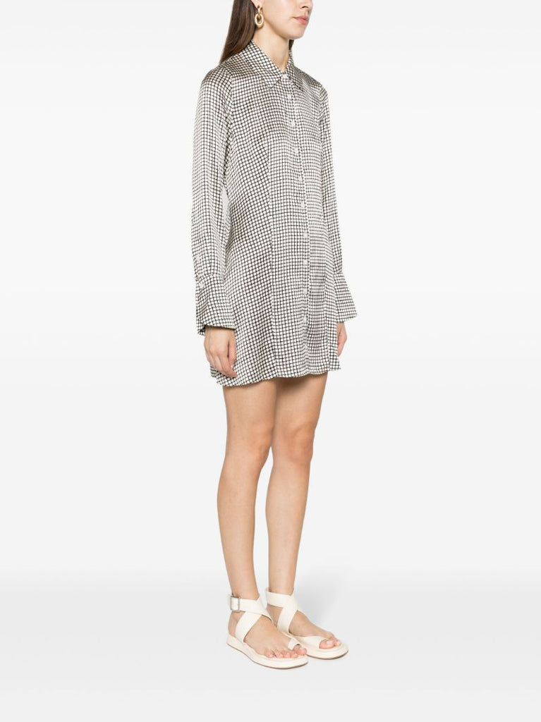 White Taylin Silk Shirt Dress
