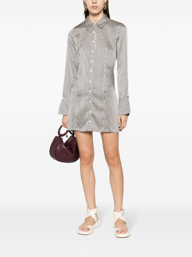 White Taylin Silk Shirt Dress