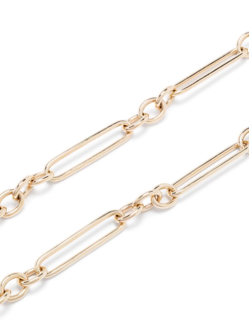 14k Yellow Gold Trumbone Chain Diamond Necklace