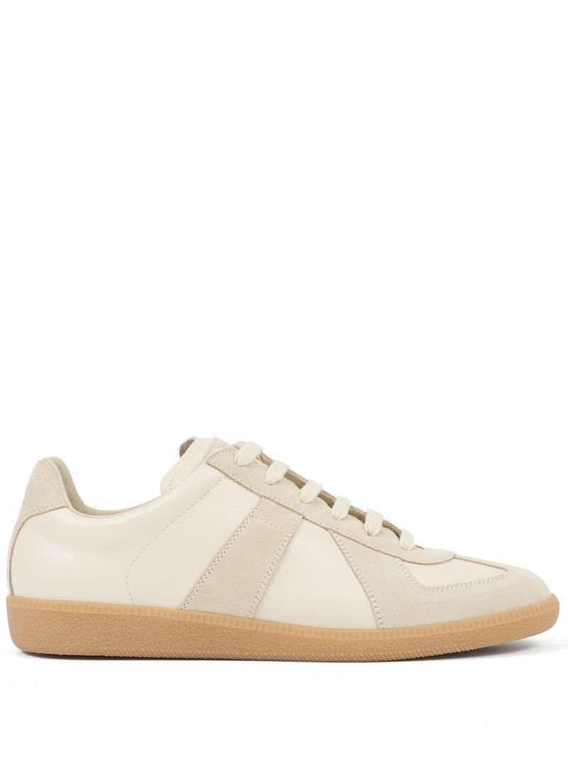 White Replica Leather Sneakers