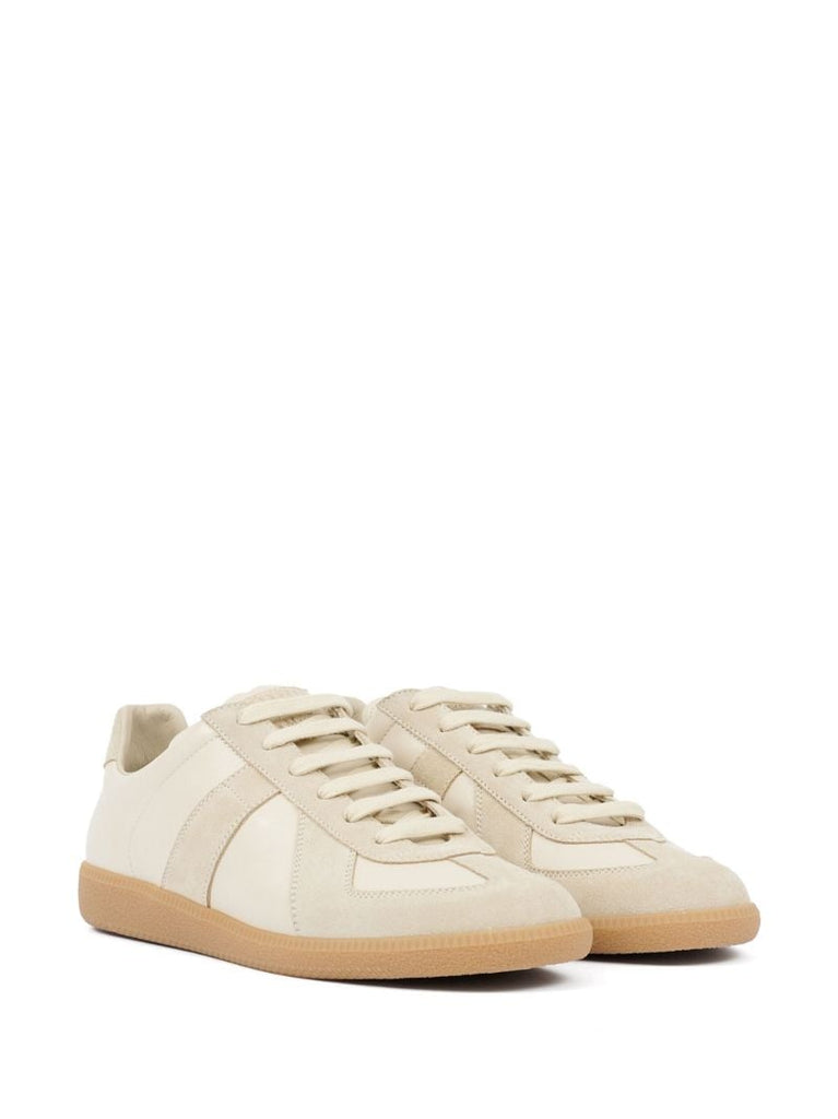 White Replica Leather Sneakers