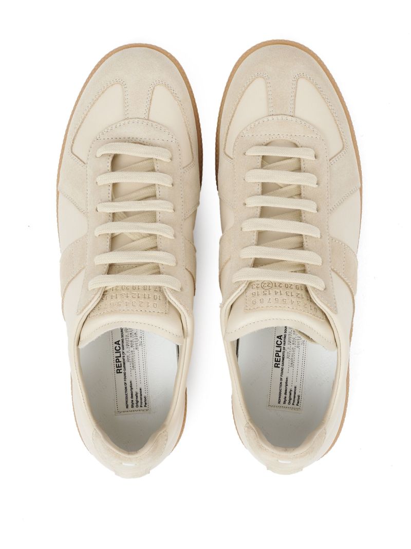 White Replica Leather Sneakers