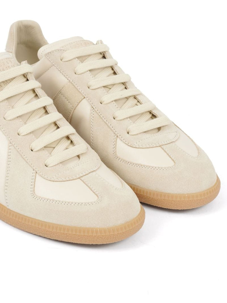 White Replica Leather Sneakers