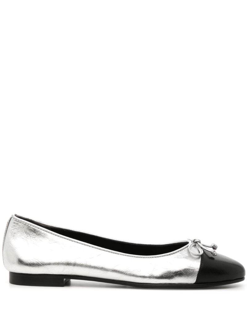 Silver Leather Ballet Pumps